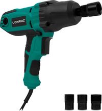 VONROC Slagmoersleutel 450W - 350Nm - 1/2” opname - Incl. 4 moerdoppen - 3m kabel - Soft Grip – geschikt voor banden verwisselen