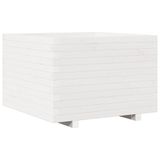 VidaXL Plantenbak 70x70x49,5 cm massief grenenhout wit
