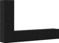 Syfax Wand tv-kast 2 st Zwart Eiken Bewerkt hout