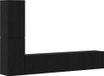 Syfax Wand tv-kast 2 st Zwart Eiken Bewerkt hout