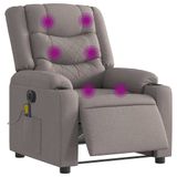 VidaXL Fauteuil de massage réglable tissu taupe