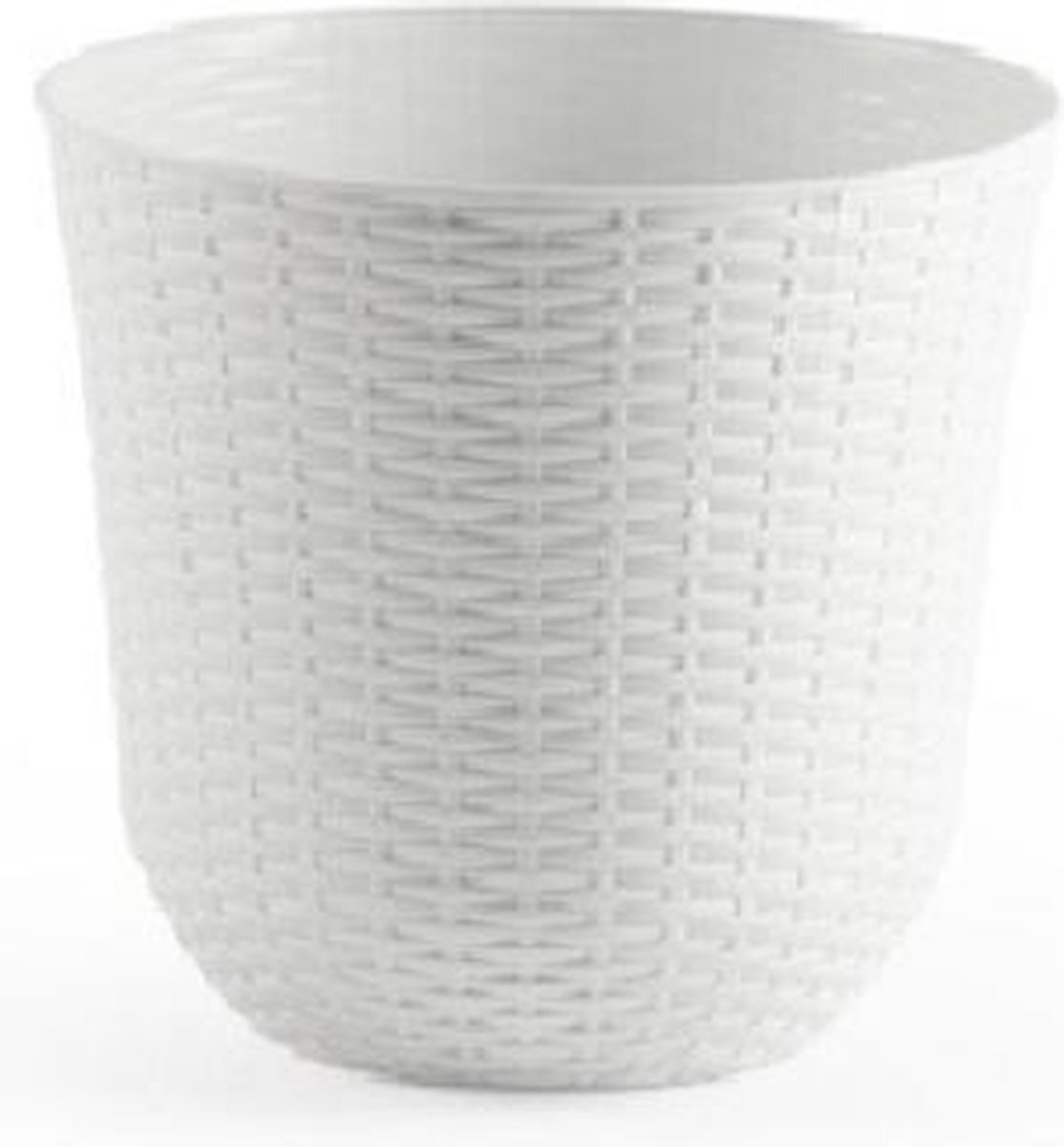 Forte Plastics 2x Ivoor witte plantenbakken/bloempotten 32 cm - Woon/tuinaccessoires/decoratie - Ronde bloempotten/plantenpotten voor binnen/buiten