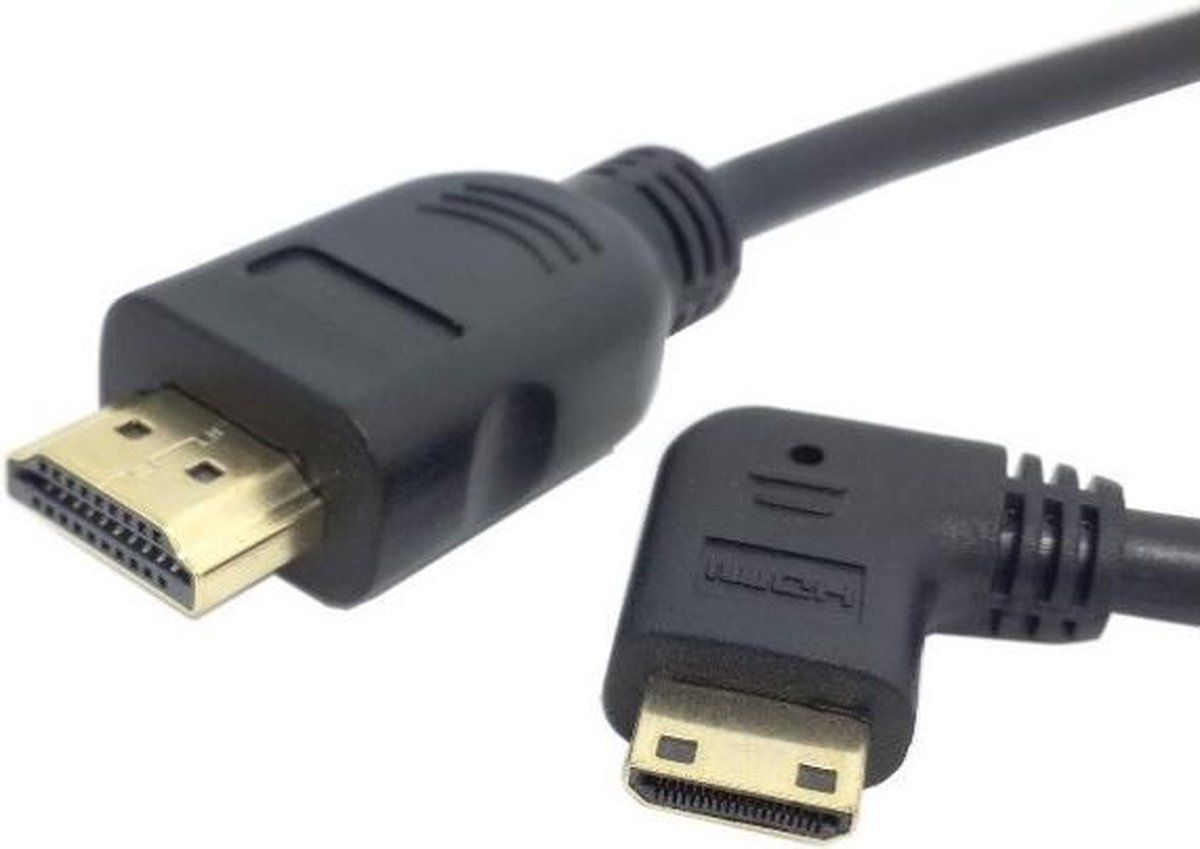 Coretek Mini HDMI - HDMI kabel - 2 meter - 90° haaks naar links - 4K 30Hz