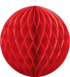 Merkloos honeycomb ballen 10cm 3 stuks rood