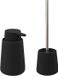5Five - Brosse WC/toilette avec distributeur de savon 250 ml - noir - céramique