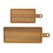 SABATIER TROMPETTE - Set van 2 rechthoekige snijplanken met handgrepen en ribbels - geolied acaciahout - 37,5 x 17 x 1,5 cm / 39 x 28 x 3 cm - hout