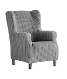 Martina Home Mejico Stretch Stoelbekleding Vleugelstoel, grijs
