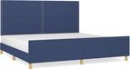 vidaXL Cadre de lit Tissu Bleu 200x200 cm