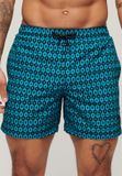 Superdry Gerecyclede zwemshort met print - Heren - Navy Geo Print - S