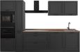 Vicco Complete keukeneenheid R-Line, Antraciet landelijk/Antraciet, 310 cm goudkleurig eiken werkblad