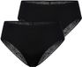 Schiesser Invisible Soft Lace Tai-Slip voor dames, zwart, effen, 2 stuks