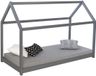 Homestyle4u Kinderbed - 80 x 160 cm - Huisbed - Grijs