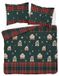 Parure de lit, parure de lit en flanelle, chaude, idéale pour l'hiver, taille 160x200, référence 6031b, motif de Noël, motif de maison