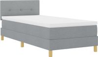 vidaXL Boxspringbed met kussens, lichtgrijs, 90 x 200 cm, gestoffeerd