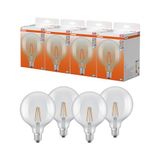 OSRAM LED-lamp Filament Star Globe125 5,9W 840, 4000K koel wit, E27, helder, 806 lm, 360° stralingshoek, IP20,4-Pack