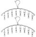 Séchoir à linge suspendu - 8 pinces - Acier inoxydable - Lot de 2