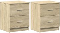 vidaXL Nachtkastjes - 2 stuks - met 2 lades - 40x36x50 cm - Sonoma eikenkleurig