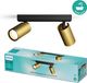 Philips LED Philips Idris Spot - Plafondspot - Spatwaterdicht IP44 - 5W - Zwart met goud - Badkamerlamp - Twee lichtpunten