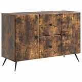 vidaXL Dressoir met lade Gerookt eiken 89 x 34,5 x 60 cm Bewerkt hout
