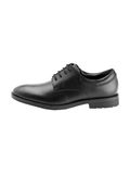 Next Jongens Leren Effen Schoolschoenen met Veters, Brede Pasvorm - Zwart