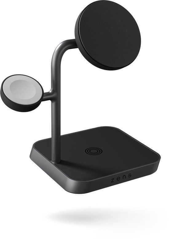 Zens Office Charger Pro 3 draadloos oplaadstation 3× Qi 15 W Apple Watch iPhone 12 t/m 17 Zwart