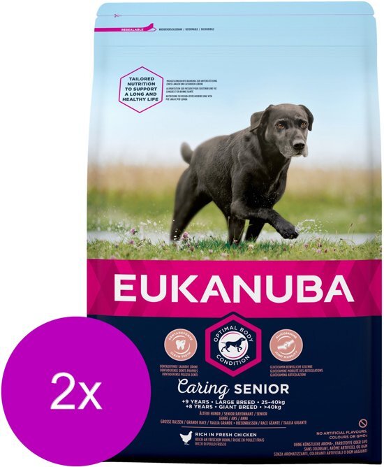 EUKANUBA Caring Senior Large Breed Kip - Hondenvoer - 2 x 3 kg