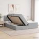 vidaXL Opbergbed met hoofdeinde 2 persoons Lichtgrijs Kunstleer