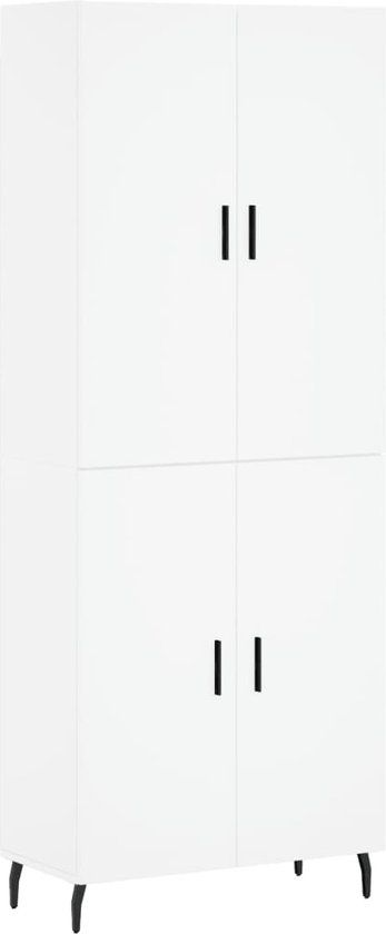 vidaXL Hoge Kast 69,5x34x180 cm Bewerkt Hout Wit