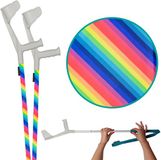 My Add On myCover Rainbow - 2 stuks - Trendy hoes voor krukken en wandelstokken, past op elke kruk of wandelstok, elastische stof, wasbaar 30°C, verschillende patronen - Excl. Kruk