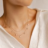 Hey Happiness Mini Cirkel – Layer Ketting Dames Roestvrij Staal 18K Roségoud – 41-46,5 cm Verstelbaar – Met Cirkel Hangers – Roségoud