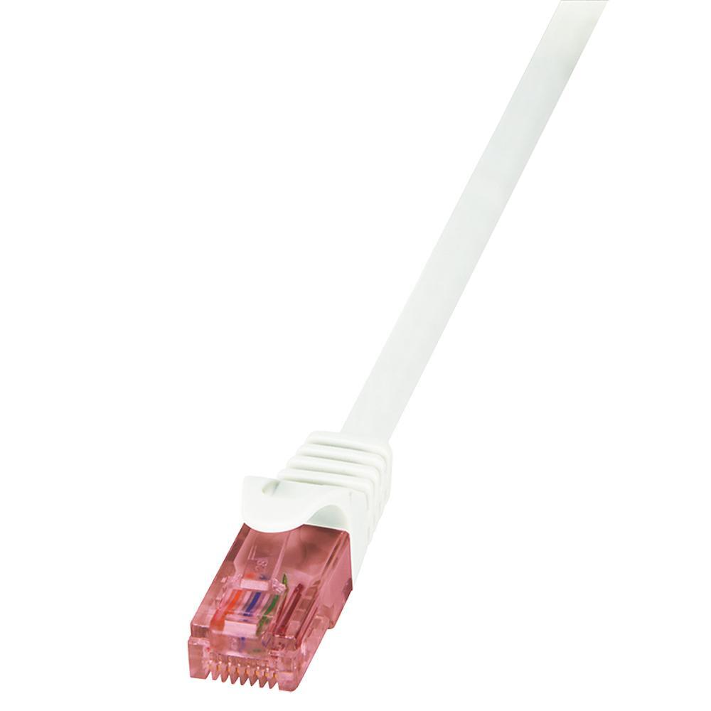 LogiLink RJ45 Netwerk Aansluitkabel CAT 6 U/UTP 2 m Wit Vlambestendig Snagless