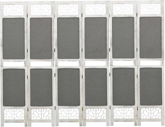 vidaXL Kamerscherm - 6 Panelen - 210x165 cm - Stof - Grijs