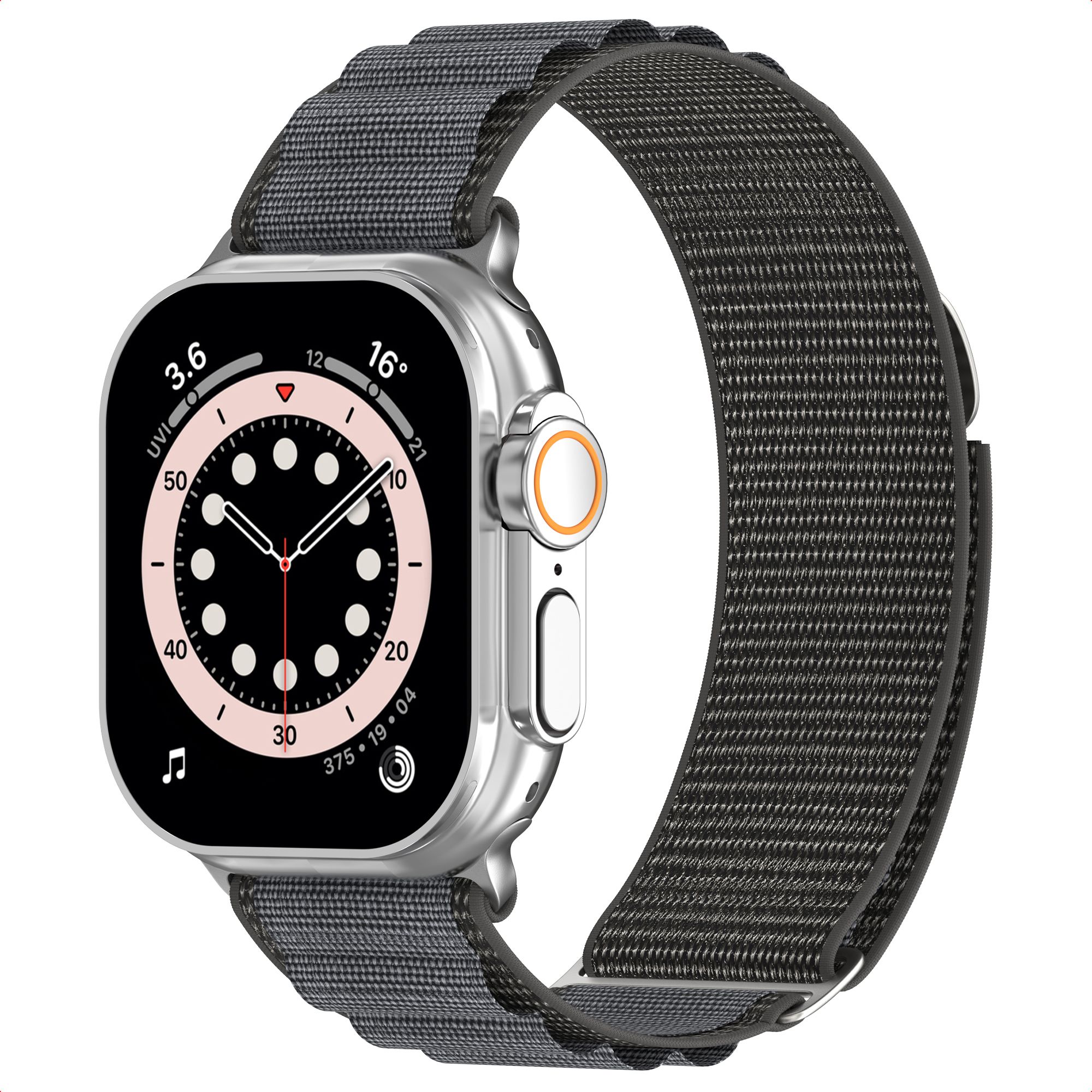 Accezz Nylon Alpine bandje Apple Watch | 44/45/46/49 mm - Dark Grey