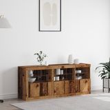 vidaXL LED Dressoir Oud Hout 162 x 37 x 67 cm