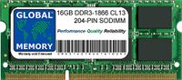 GLOBAL MEMORY 16GB DDR3 1866MHz PC3-14900 SODIMM RAM voor iMac 27" Retina 5K (Late 2015)