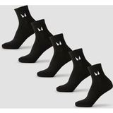MyProtein MP Unisex Enkelsokken (5 Pack) - Zwart - UK 12-14