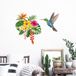Ambiance Sticker Muurstickers - Tropische bloemen en kolibrie - Transparante achtergrond - 40x50cm