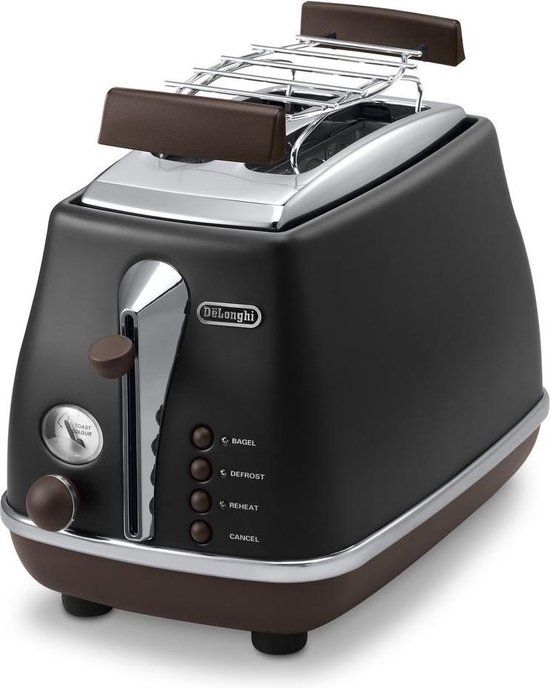De'Longhi Argento Flora Broodrooster - 2 Sneden - 900W - Zwart