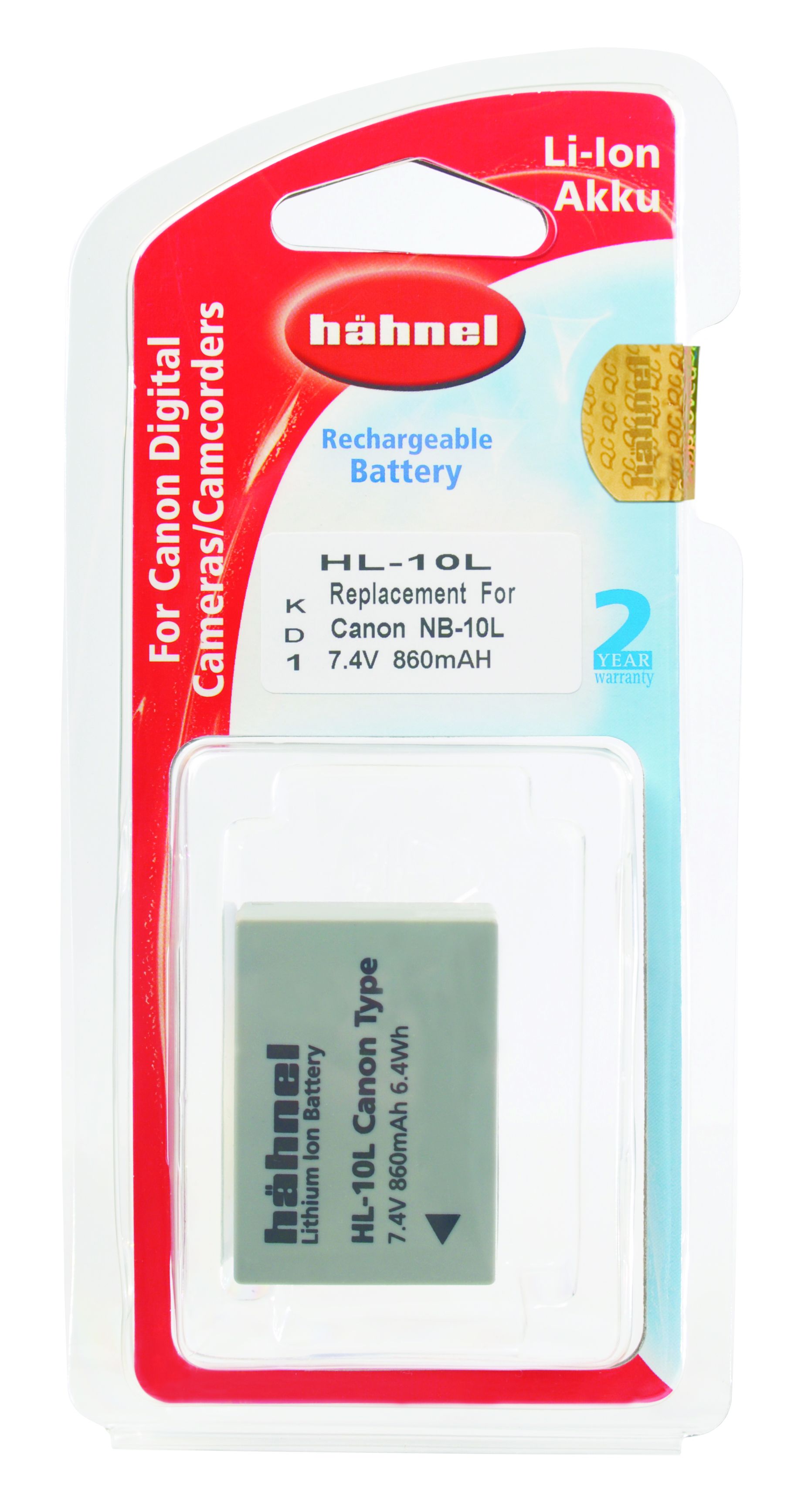 Hähnel HL-10L - Accu voor Canon NB-10L - 860 mAh