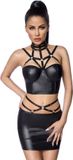 Saresia Wetlook Crop top en rok set Zwart XL/XXL