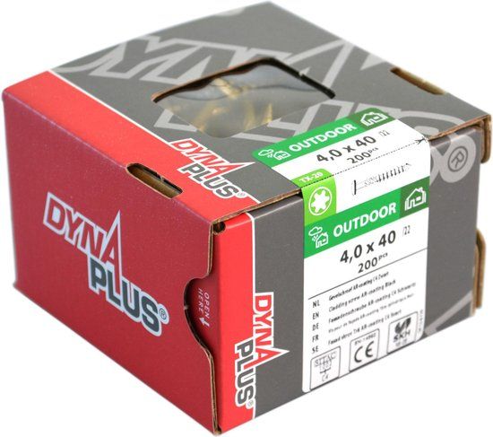 Dynaplus - Unischroeven - Torx 20 platkop - 4 x 70mm - AR-Coating - Deeldraad (200 stuks)