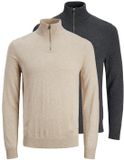 Jack & Jones Heren troyer 2 pack Emil Knit donkergrijs / beige