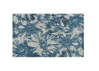 BIANCHERIAWEB Tapijt voor woonkamer, velours, antislip, motief bloemen, kleur jeans Suardi
