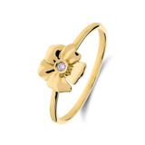 Lucardi Dames 14 karaat geelgouden ring met diamant 0.01ct