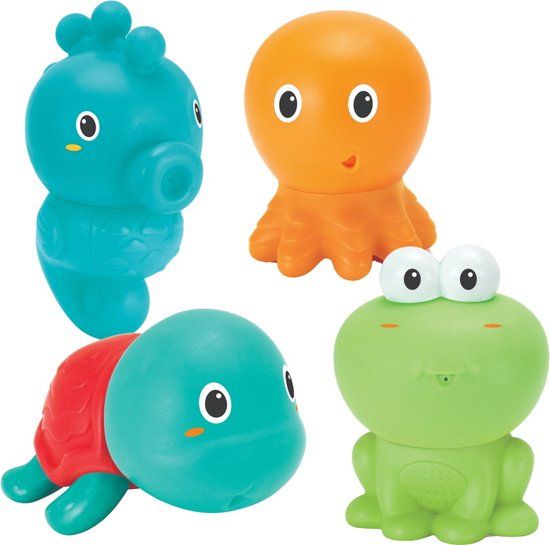 Infantino Plug & Play Badspeelgoed - 4 Waterdiertjes