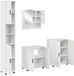 vidaXL Badkamermeubel Set 4 stuks Hoogglans wit Bewerkt hout & Metaal