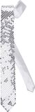 Finidi Glitter stropdas zilver pailletten