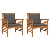 VidaXL Tuinstoel Terras Gecapitonneerde zitting Acaciahout Grijs