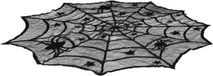 Fiestas Guirca nappe de fête thème Halloween/horreur - toile d'araignée - ronde - noir - 100 cm
