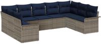 vidaXL - Tuinbank - Set - 9 - st - Lichtgrijs - poly - rattan